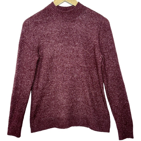 Abercrombie & Fitch Red Ribbed Knit Long Sleeve Mock Turtleneck Sweater Size M - Picture 1 of 7